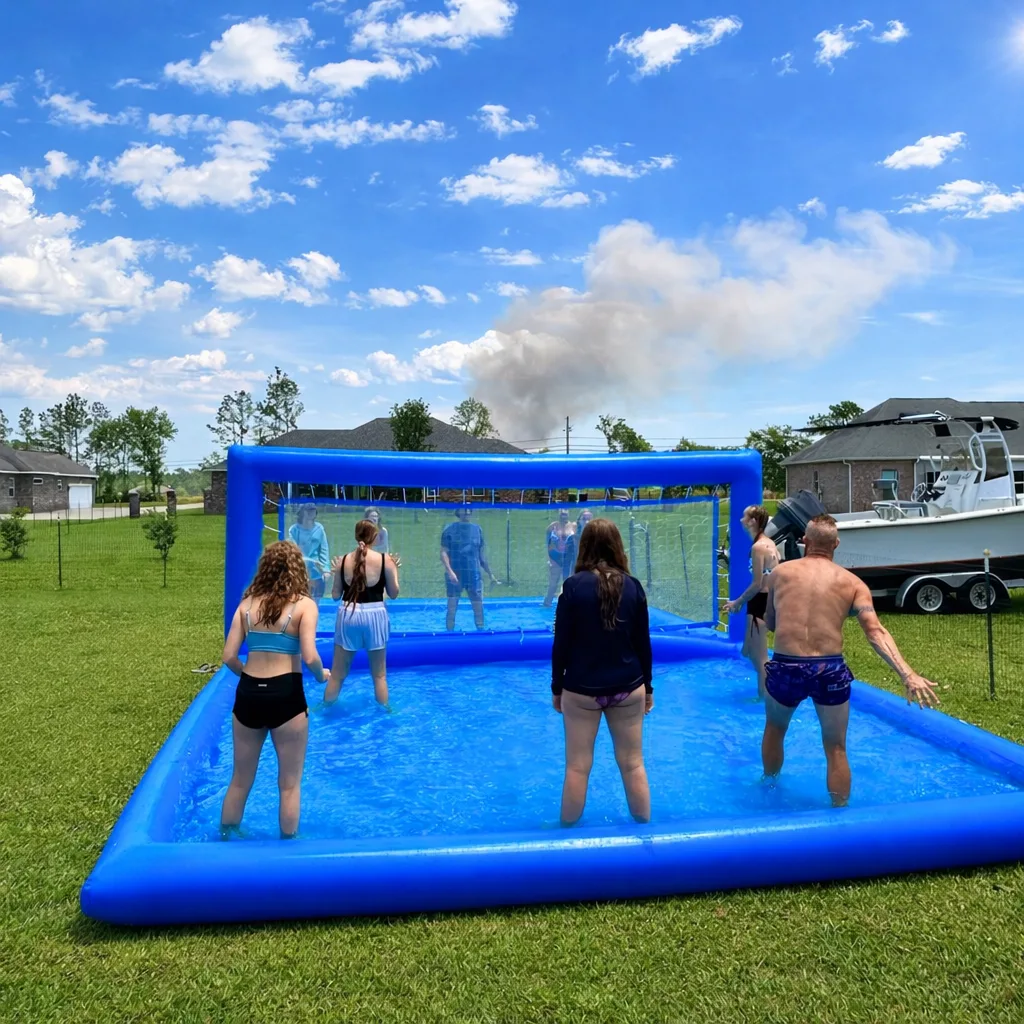 Cancha de voley jabonosa para colonias de vacaciones verano 2027